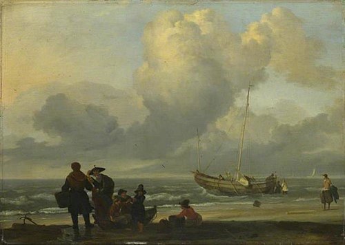 A Beach Scene with Fishermen, 1665, Ludolf Bakhuizen