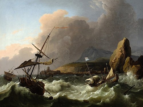 A Storm in the Sea., 1702, Ludolf Bakhuizen