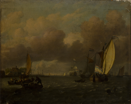 Seascape with ships, , Ludolf Bakhuizen