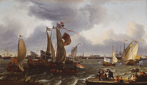 Parade of Yachts on the IJ, 1665, Ludolf Bakhuizen