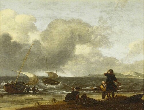 A Windy Day on the Dutch Coast, , Ludolf Bakhuizen
