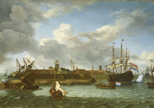 The island of Onrust, 1699, Ludolf Bakhuizen