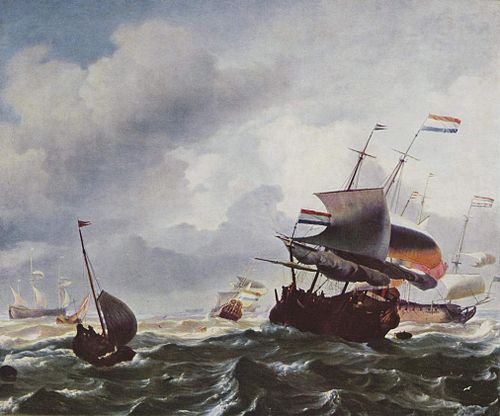 Ships in storm, 1667, Ludolf Bakhuizen