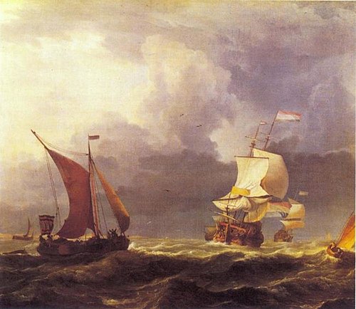 Ships in a Storm, 1668, Ludolf Bakhuizen