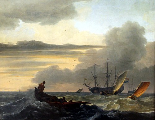 Ships on Choppy Seas, 1670, Ludolf Bakhuizen