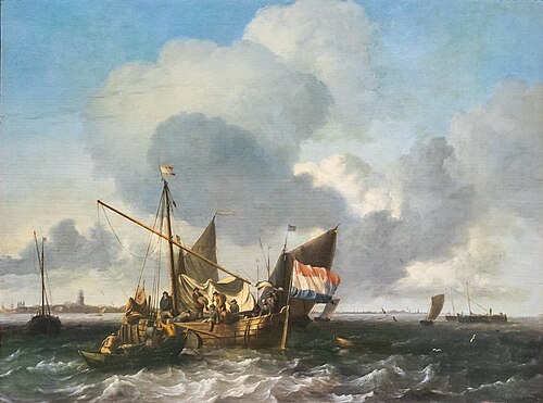 Ships on the Zuiderzee before the Fort of Naarden, 1690, Ludolf Bakhuizen