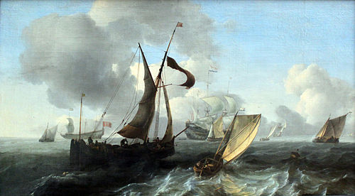 Ships in light breeze, 1664, Ludolf Bakhuizen