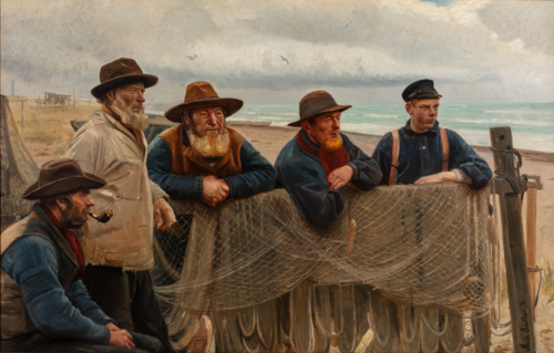 Fishermen at the beach., 1896, Michael Peter Ancher