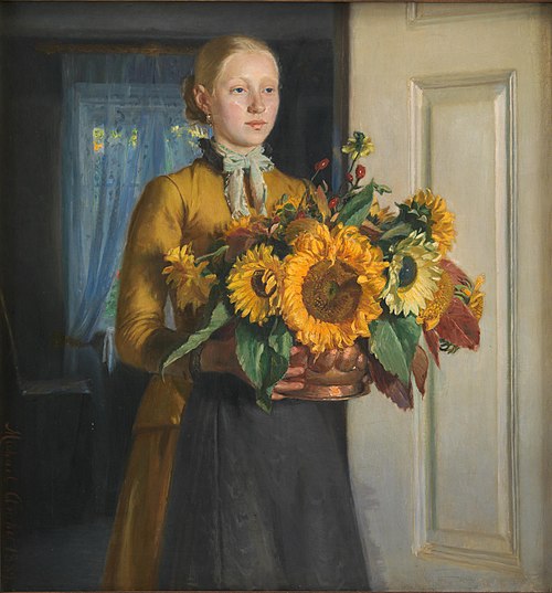 Jeune fille aux tournesols, 1889, Michael Peter Ancher