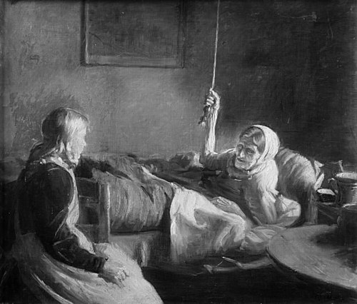 Old Woman in Bed, 1906, Michael Peter Ancher