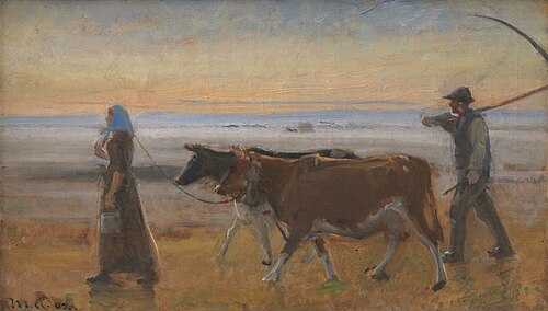 Cows Being Driven across the Moor, 1902, Michael Peter Ancher