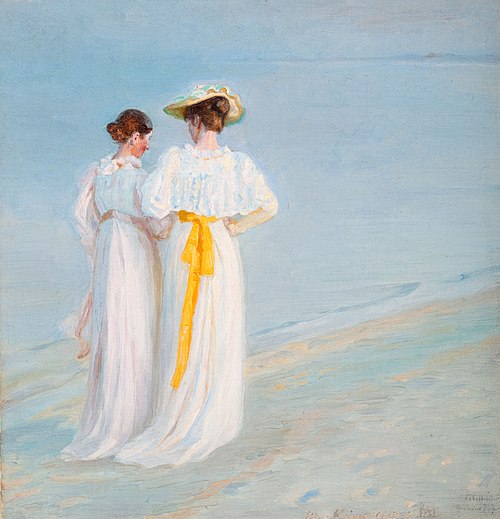 Sommeraften på Skagens strand, 1897, Michael Peter Ancher