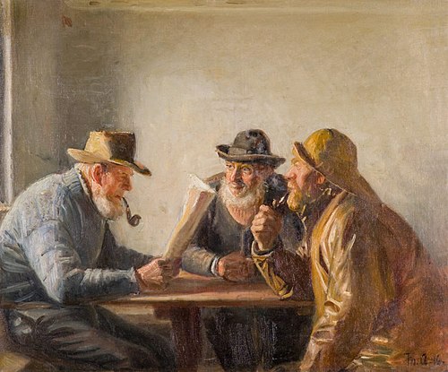 Fishermen at the inn, 1916, Michael Peter Ancher