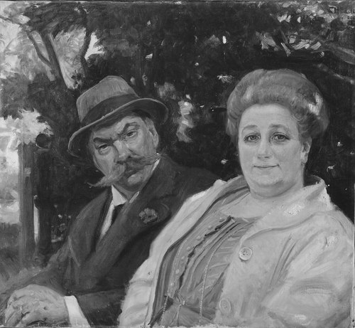 Daniel Fallström (1858-1937), författare, teaterkritiker, gift med 1. Maria Holmström, 2. Anna Larss, 1912, Michael Peter Ancher