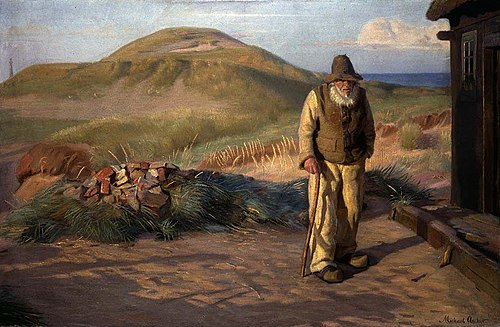 Blind Kristian outside his House, 1884, Michael Peter Ancher