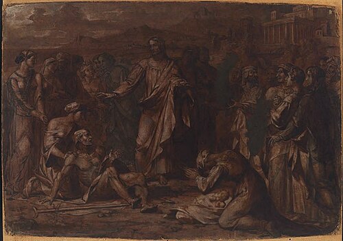 First study for "Christ Healing the Sick", 1813, Washington Allston