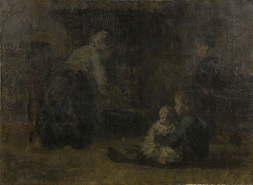 Bij het vuur, 1889, Adolphe Artz