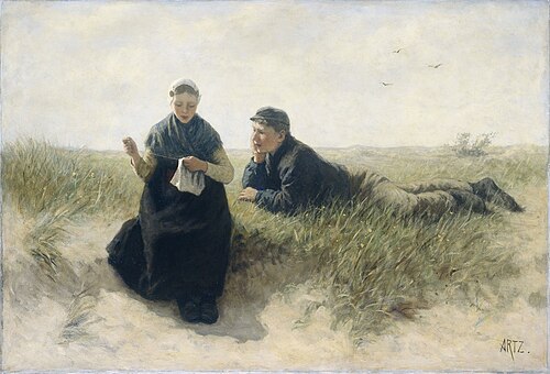 Boy and Girl in the Dunes, 1880, Adolphe Artz