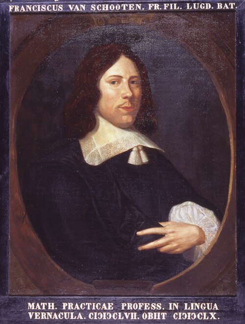 Portret van Frans (II) van Schooten, hoogleraar Nederduitse Mathematique en Wiskunde te Leiden, 1601, Adriaen Cornelisz Beeldemaker