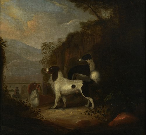 Honden in een landschap, 1697, Adriaen Cornelisz Beeldemaker