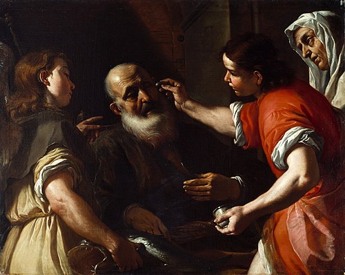 Tobias Healing His Father's Blindness, , Mattia Preti