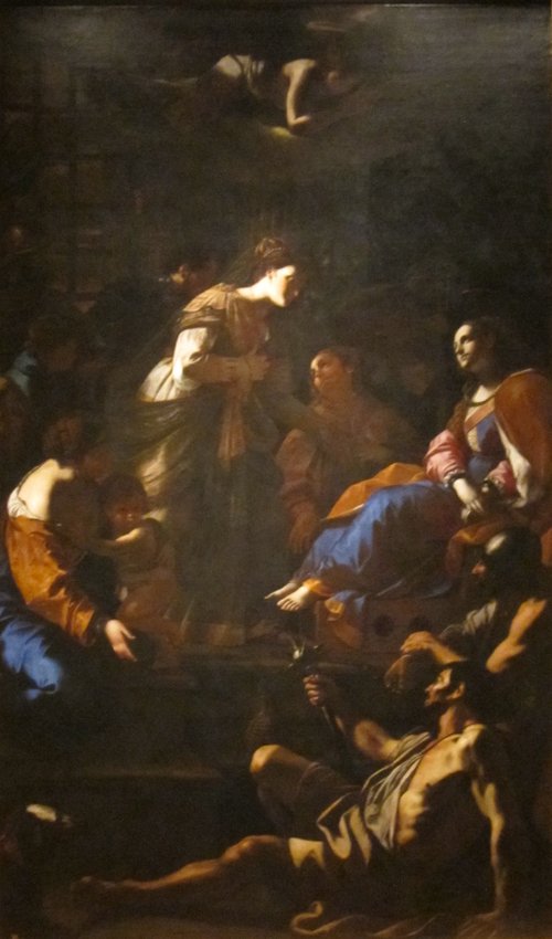 Empress Faustina Visiting St. Catherine in Prison, 1640, Mattia Preti