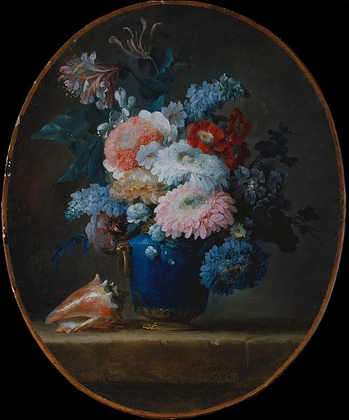 Vase of Flowers and Conch Shell, 1780, Anne Vallayer-Coster