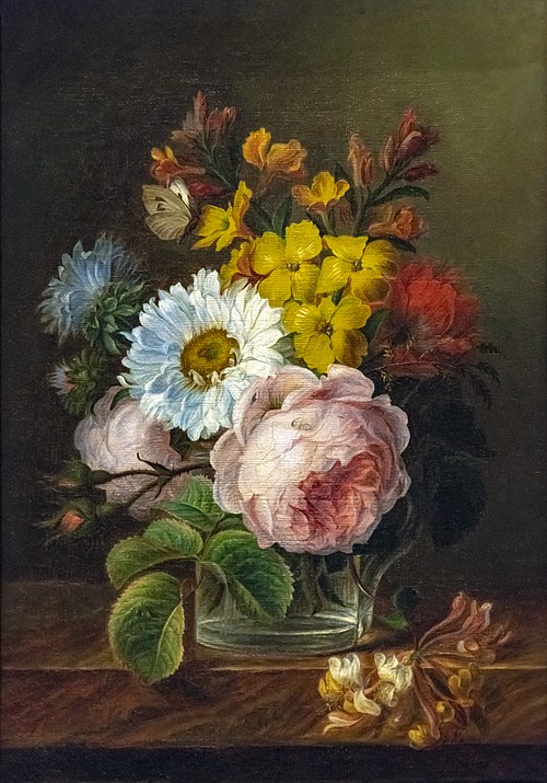 Bouquet de fleurs dans un verre d'eau, 1800, Anne Vallayer-Coster