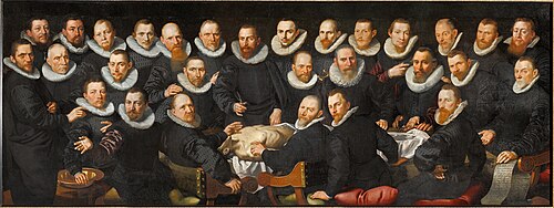Anatomical lesson of Dr. Sebastiaen Egbertsz, 1601, Aert Pietersz.