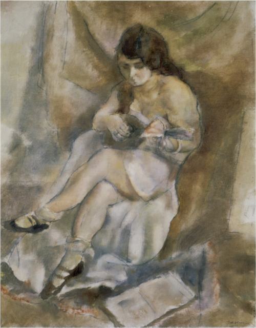 Femme à la mandoline, 1926, Julius Mordecai Pincas