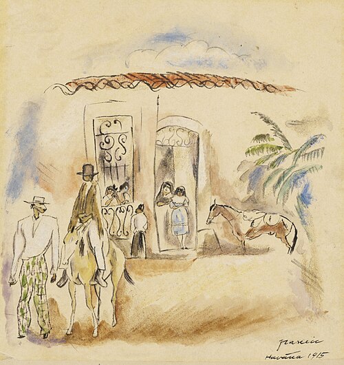 Figure Group, Man with Green Plaid Trousers, 1915, Julius Mordecai Pincas