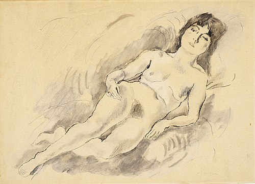 Reclining Nude, 1920, Julius Mordecai Pincas