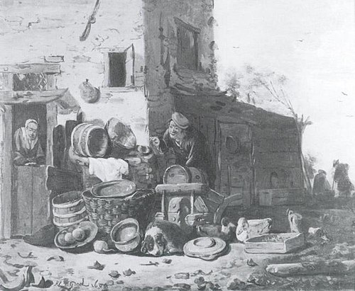 Outside a Decayed Cottage, 1674, Adriaen Lievensz. van der Poel