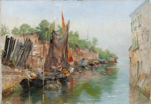Scene from a Venetian Canal. Sketch, , Agnes Börjesson