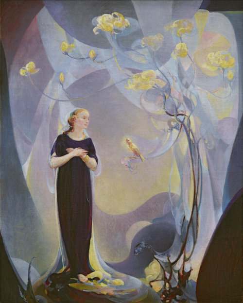 Room Decoration in Purple and Gray, 1917, Agnes Lawrence Pelton