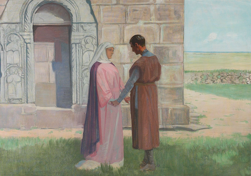 Scene described in a folk song., 1908, Agnes Slott-Møller