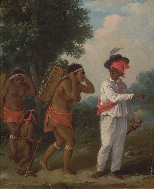 West Indian Man of Color, Directing Two Carib Women with a Child, 1780, Agostino Brunias
