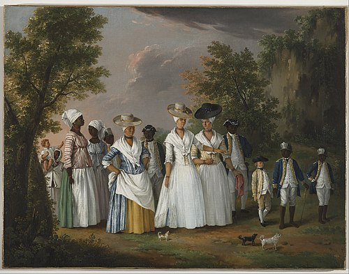 Free Women of Color with their Children and Servants in a Landscape, 1764, Agostino Brunias