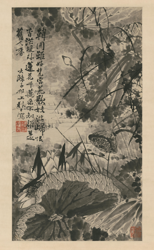 石涛墨荷图轴, , Shitao
