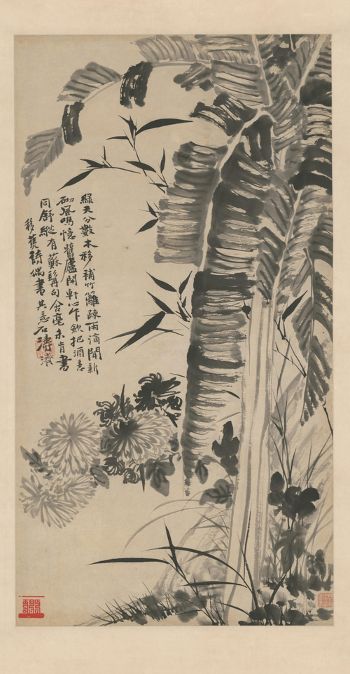 石涛蕉菊轴, , Shitao