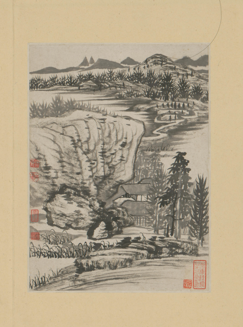 Poetic Illustration of the Longyou Temple in Jinshan, , Shitao