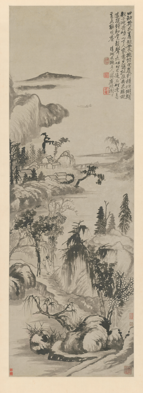 石涛横塘曳履图轴, , Shitao
