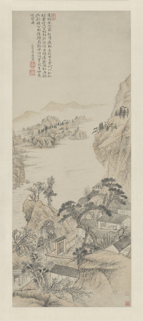 石涛对菊图轴, , Shitao