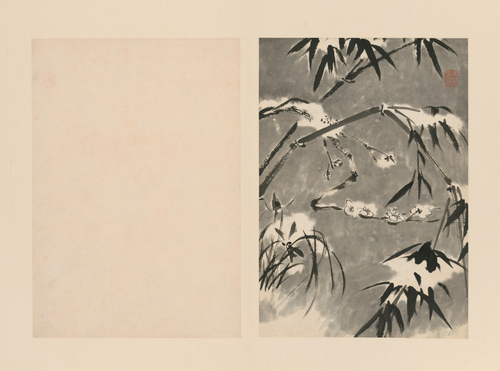 原济兰竹册－雪中梅竹, , Shitao