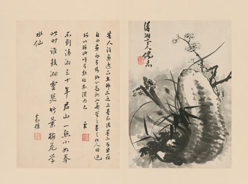 原济兰竹册－梅竹石, , Shitao