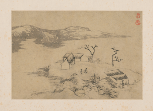 原济山水人物图页, , Shitao