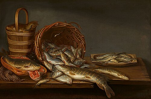 Still Life with Freshwater Fish, 1656, Pieter van Schaeyenborgh