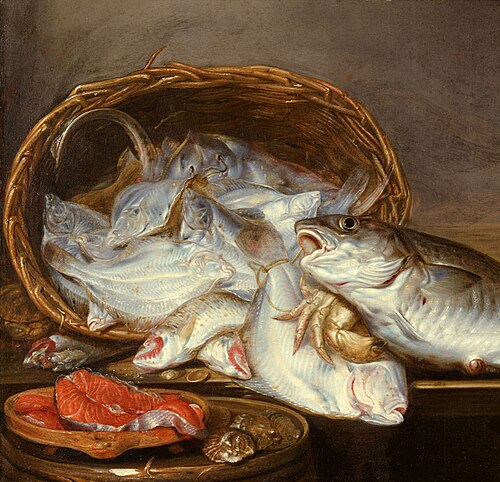 Large Still Life with Fish, 1650, Pieter van Schaeyenborgh