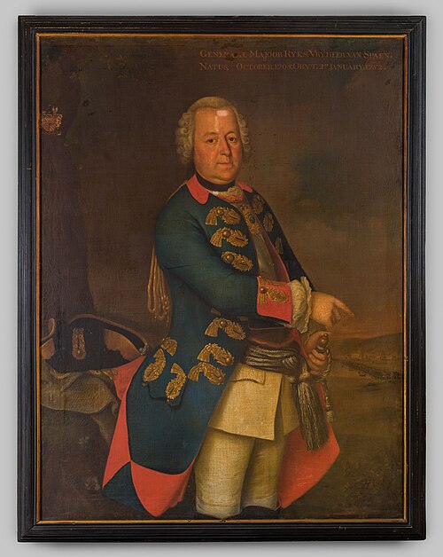 Portrait of Johan Hendrik Frederik van Spaen (1705-1762), 1754, Johann Gottlieb Becker