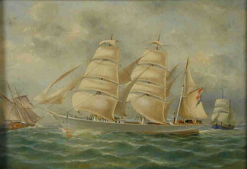 Het barkschip Henriette Haasman, 1887, T.J.G. Fenenga